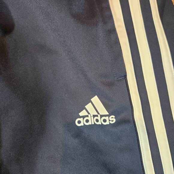 Adidas 3 Stripes Track Pants Men L Blue White Tapered Athletic Joggers Sportwear - Picture 5 of 13